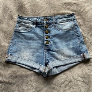 SOLD‼️High Waisted Button Down Denim Shorts